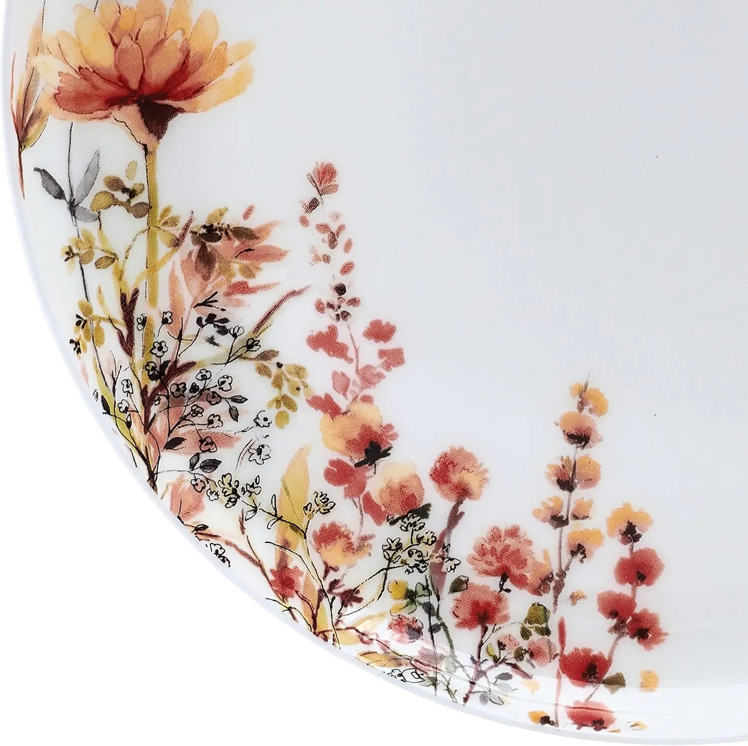 مجموعة أواني طعام خفيفة الوزن مقاومة للرقاقة وخفيفة الوزن مكونة من 12 قطعة من Wildflower Bliss، خدمة لـ 4 أشخاص