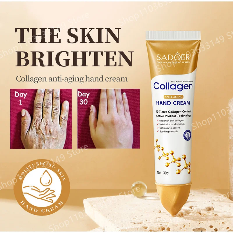 Effective Anti-wrinkle Hand Cream Collagen Skin Cracked Repair Product Soften Nourish Anti-drying Whitening Moisturize Skin Care