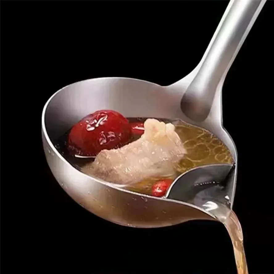 

Thickened stainless steel grease trap spoon, kitchen gravy oil soup grease separator, kitchen accessories
