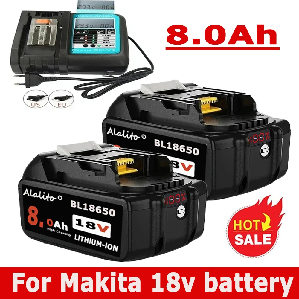 

Перезаряжаемая литий-ионная батарея для Makita 18 в Ач BL1840 BL1850 BL1860 с фотографическим экраном