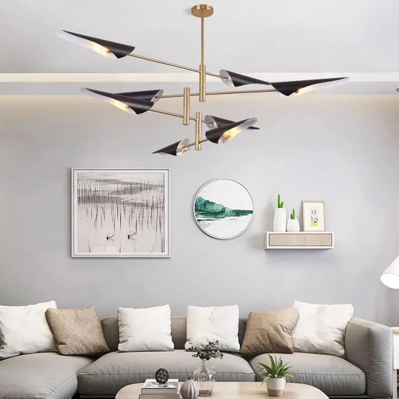 

Minimalist Decor Led Chandeliers Ceiling Light Living Room Bedroom Dining Room Decor Home Hanging Lamp White Black Fixture E14
