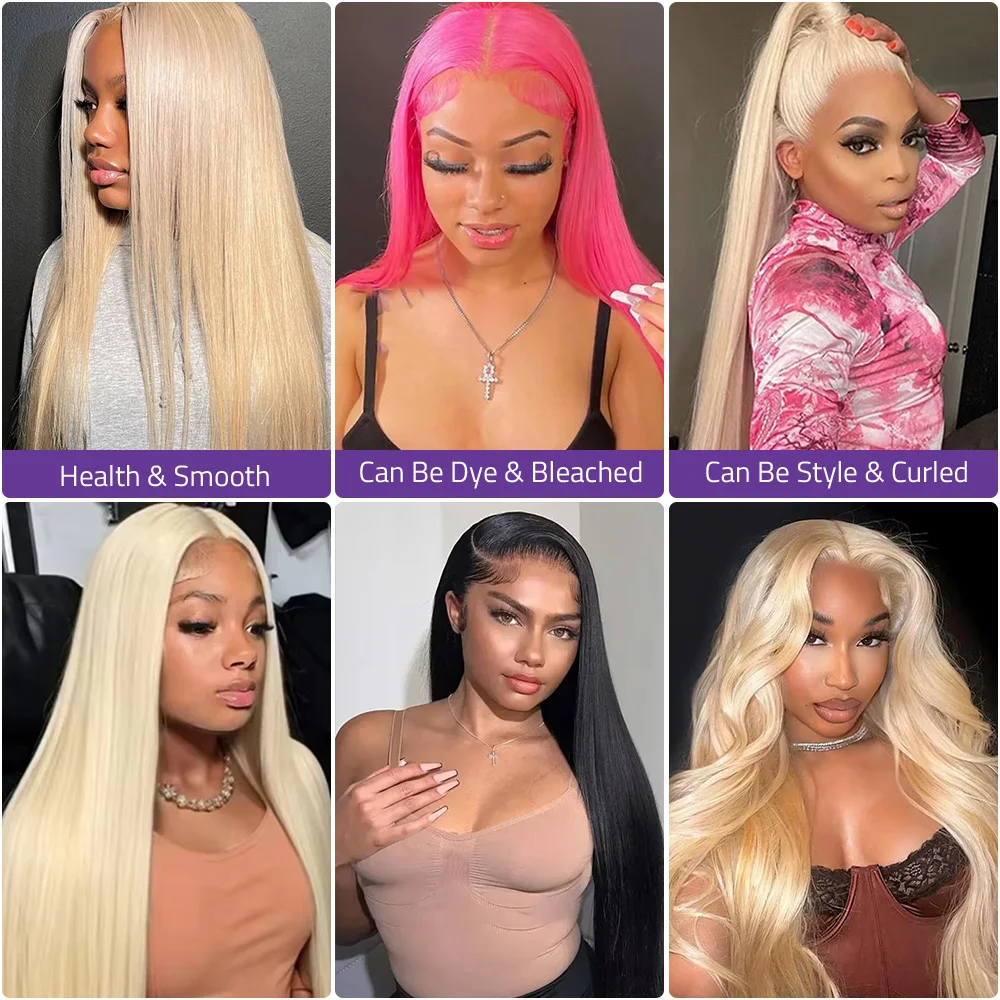 36 بوصة # 613 باروكة من شعر طبيعي برازيلي 13x6 Hd باروكة أمامية من الدانتيل شعر طبيعي مفرود شعر مستعار عسلي أشقر اللون باروكة أمامية من الدانتيل البشري.