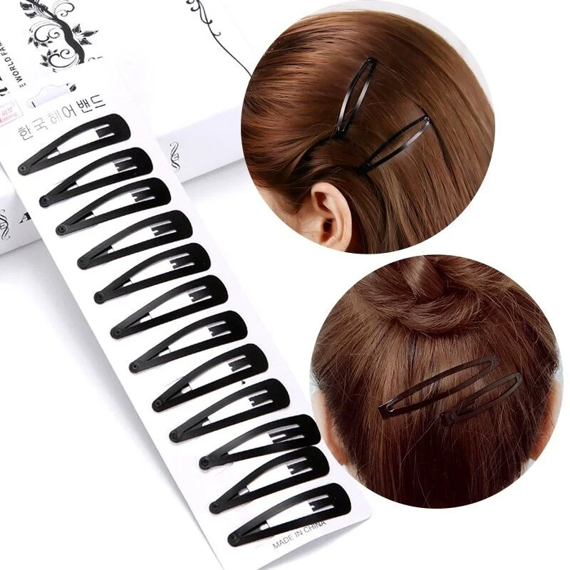 12pcs Black Geometric Hair Clip BB Hairpins Barrettes Styling Tools Women Girls Hairgrips Hair Accessories Headwear Headdress