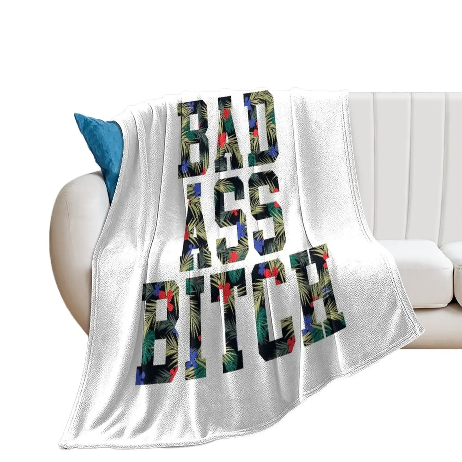 BAD A$$ B!TCH Throw Blanket Plush Shaggy For Sofa Thin Blankets