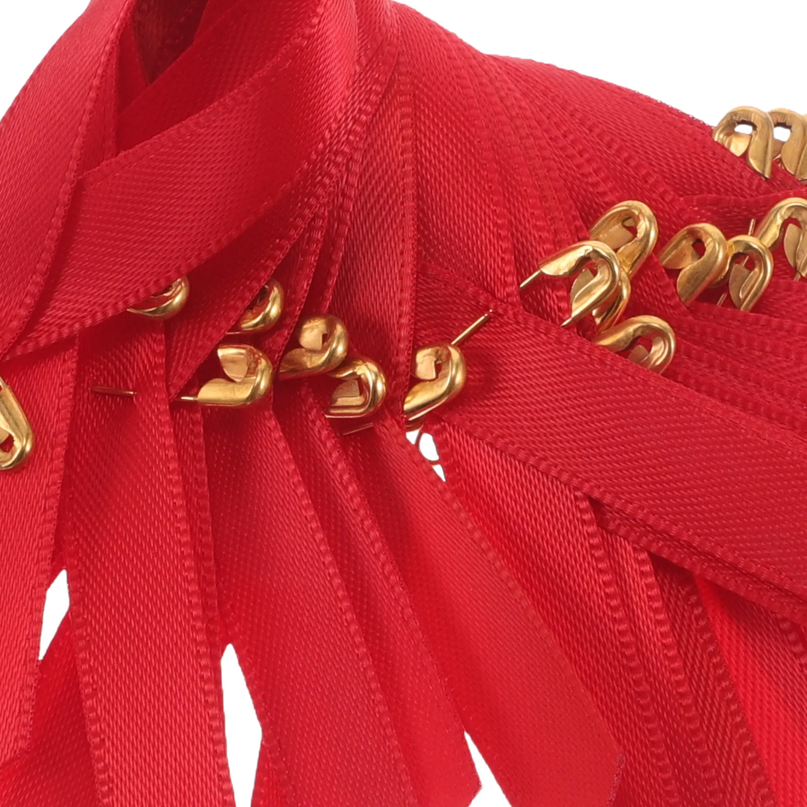 200Pcs Red Ribbon Brooch Pins Breast Cancer Awareness Charity Event Breast Health Support Lapel Pins Party Brooch