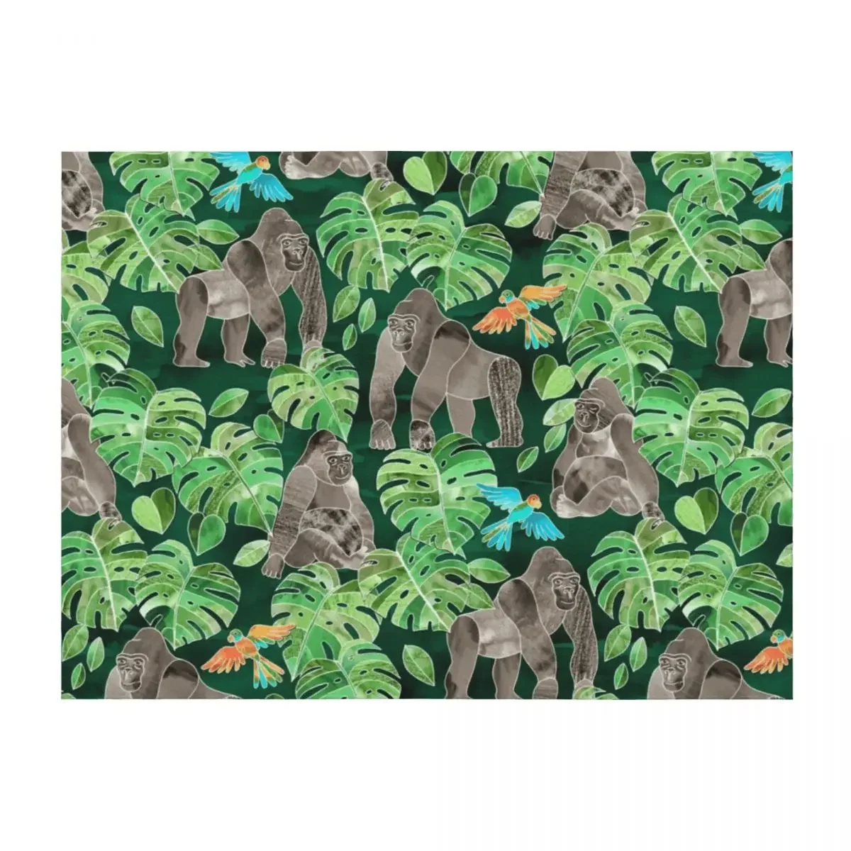 

Gorillas in the Emerald Forest Throw Blanket Luxury Brand blankets ands Sofa Throw Winter beds Blankets