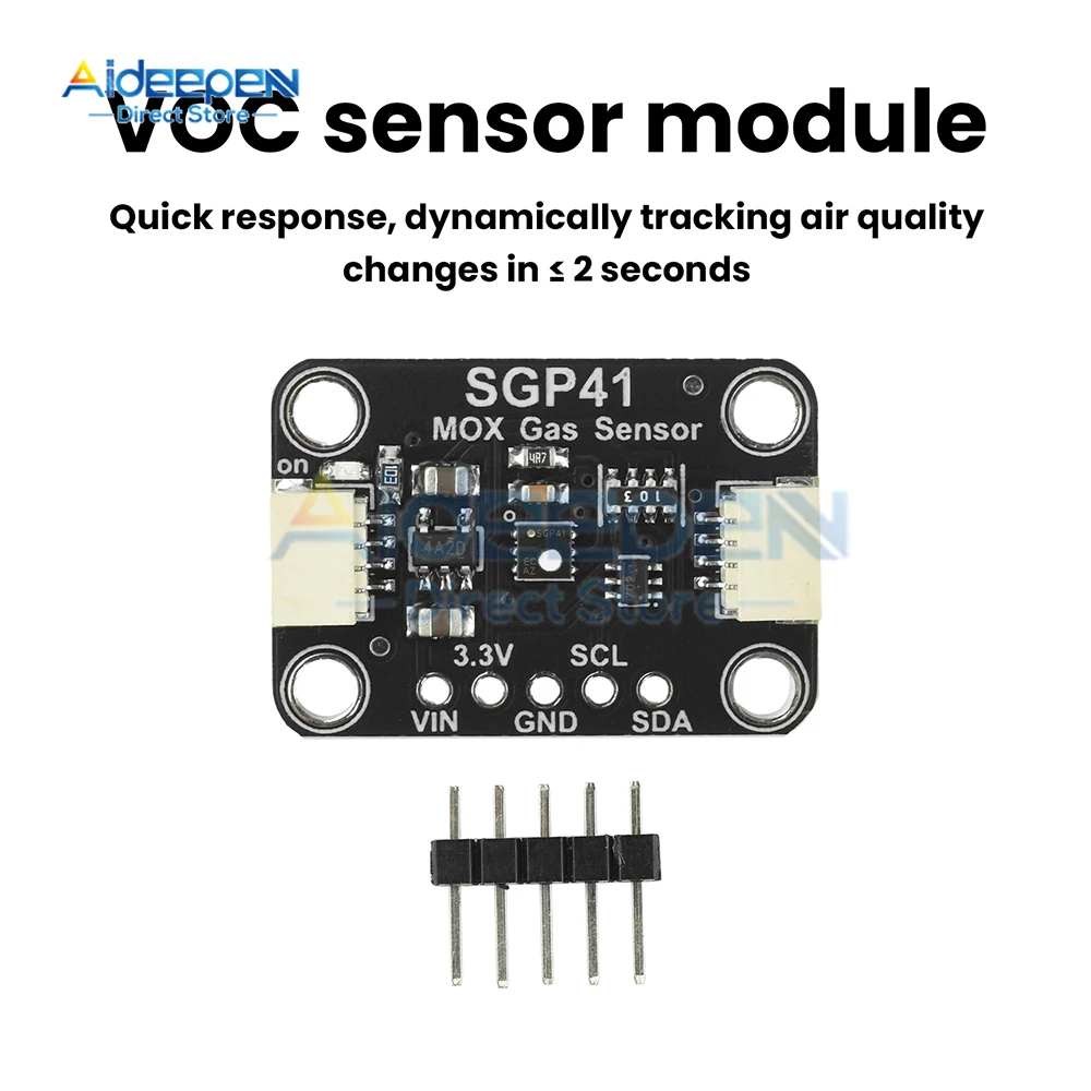 高精度 SGP40 SGP41 VOC/NOx センサー モジュール 超低消費電力 STEMMA QT/Qwiic プラグアンドプレイによる空気質管理モニター