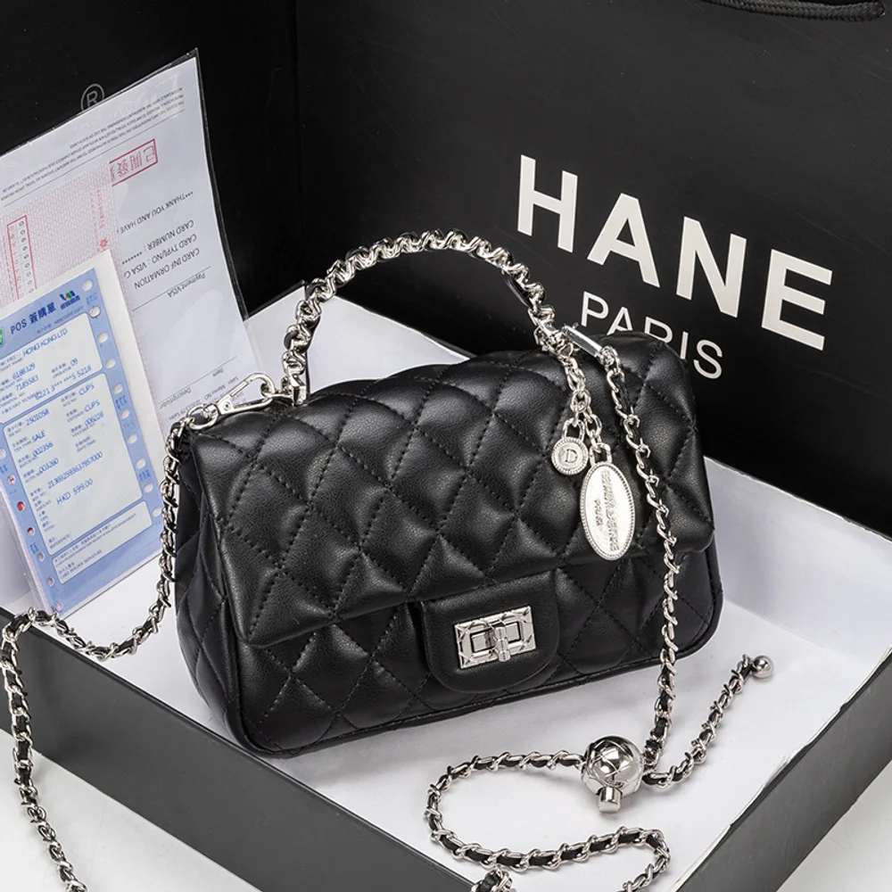 

Lingge Handheld Chain Bag 2025 New High End Versatile Shoulder Bag Small Fragrant Fashion Women's Bag Daily Banquet Leisure