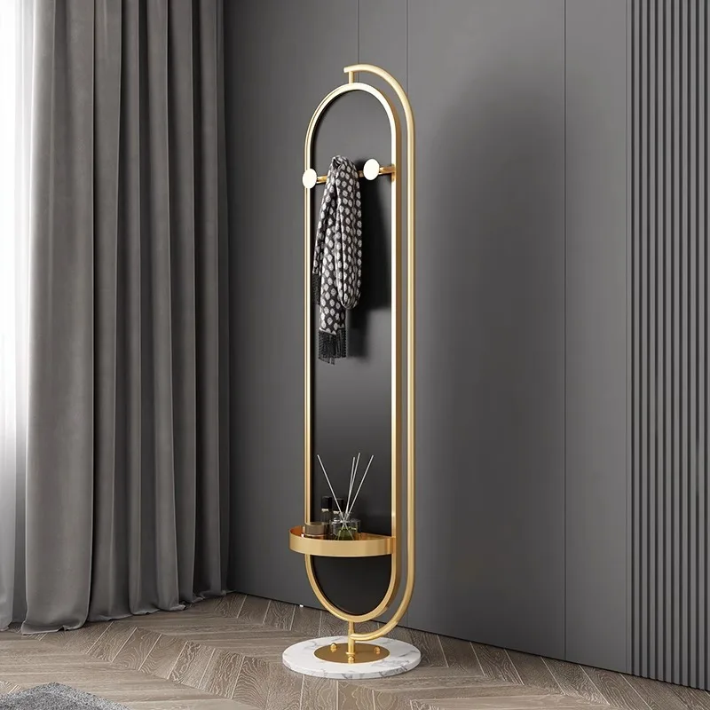 Rota  Full Length Standing Floor Mirror with Storage Shelf and Hooks Swivel Dressing Makeup Mirror for Bedroom Entryway