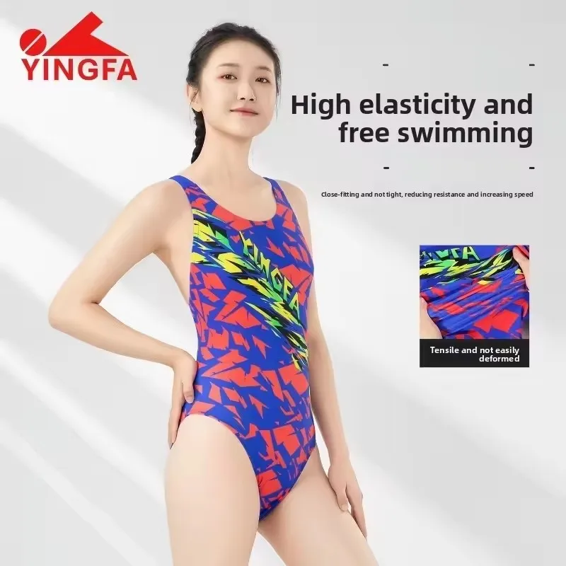 

Купальники для соревнований YINGFA для женщин, устойчивые к хлору и быстросохнущие, для подростков