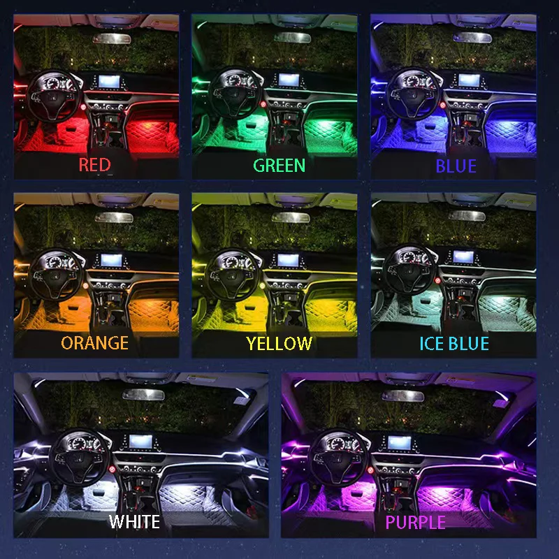 Неоновые лампы для Volvo s60 v60 s90 v90, декоративные лампы RGB с дистанционным управлением через приложение для салона автомобиля, 5 В