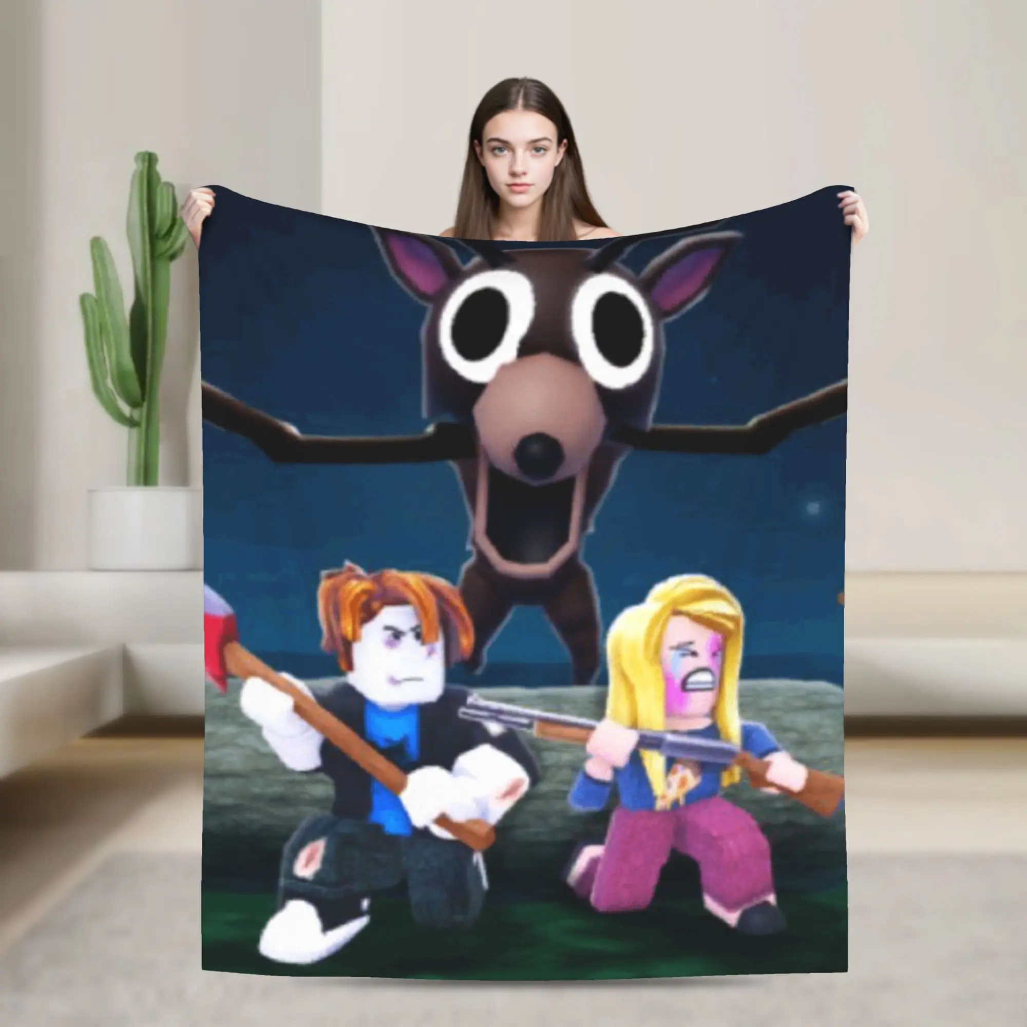 

Horror Game 99 Nights in the Forest Blanket Quality Warm Soft Throw Blanket Winter Students Couch Chair Funny Bedspread