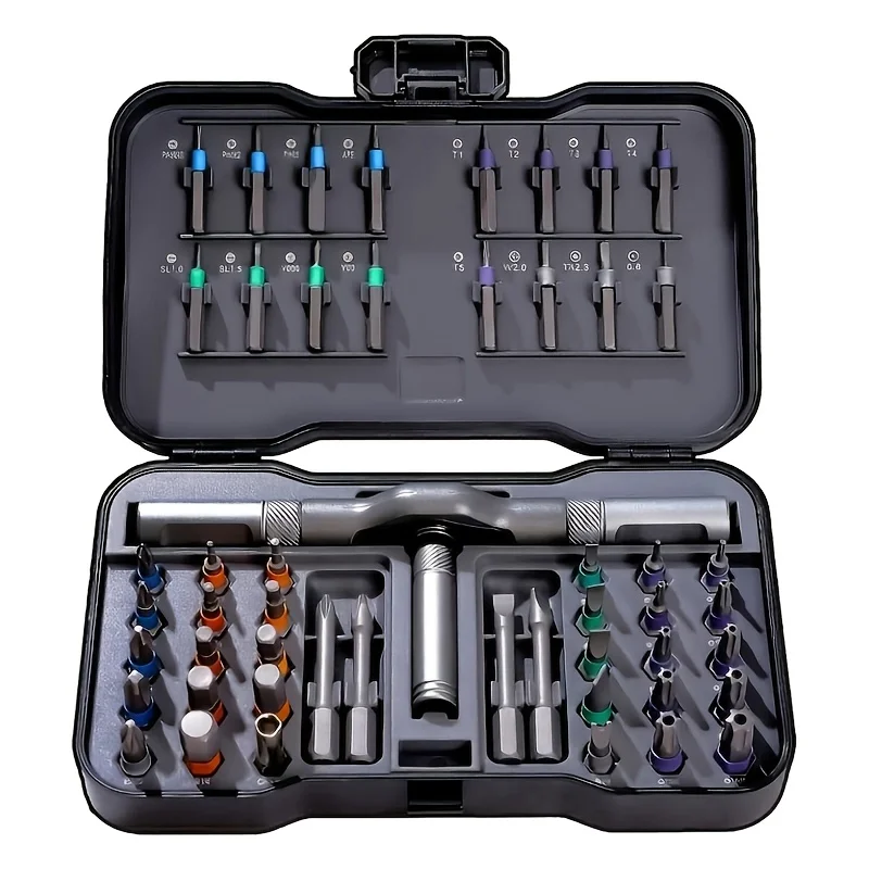 

Набор отверток 50-в-1, компактный набор отверток с трещоткой, идеально подходит для мастеров, набор бит для отверток с прочным ящиком для инструментов