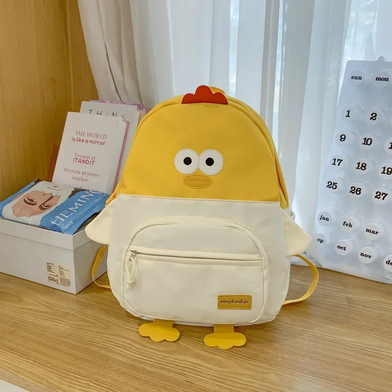 Women funny chick backpack female 2024 new cartoon cute schoolbag girl large capacity travel bag