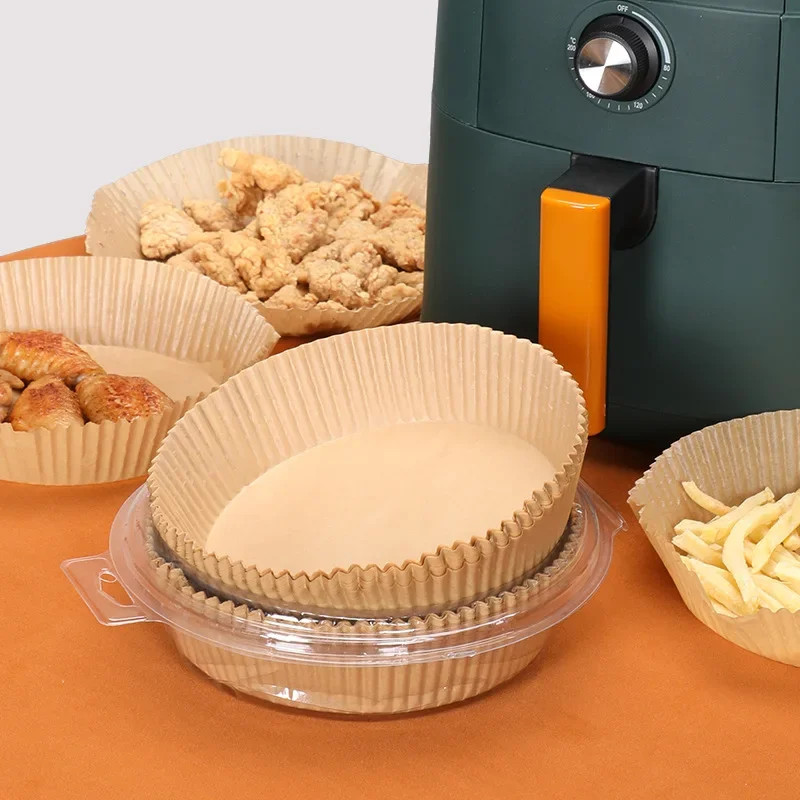 200 Stück Luft fritte use Back papier 16/20cm Antihaft-Air fryer Einweg papier Runde Luft fritte use Papier Liner Papier Küchen zubehör