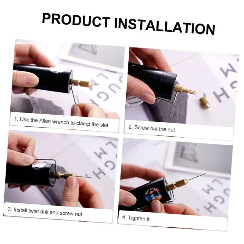 USB Powered Mini Portable Electric Drill With 3 Drill Bits Stable Performance For DIY Craft Jewelry Resin Drilling