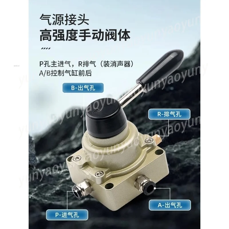 Pneumatic hand rotary valve Manual switch Cylinder reversing control  One in two out hand plate