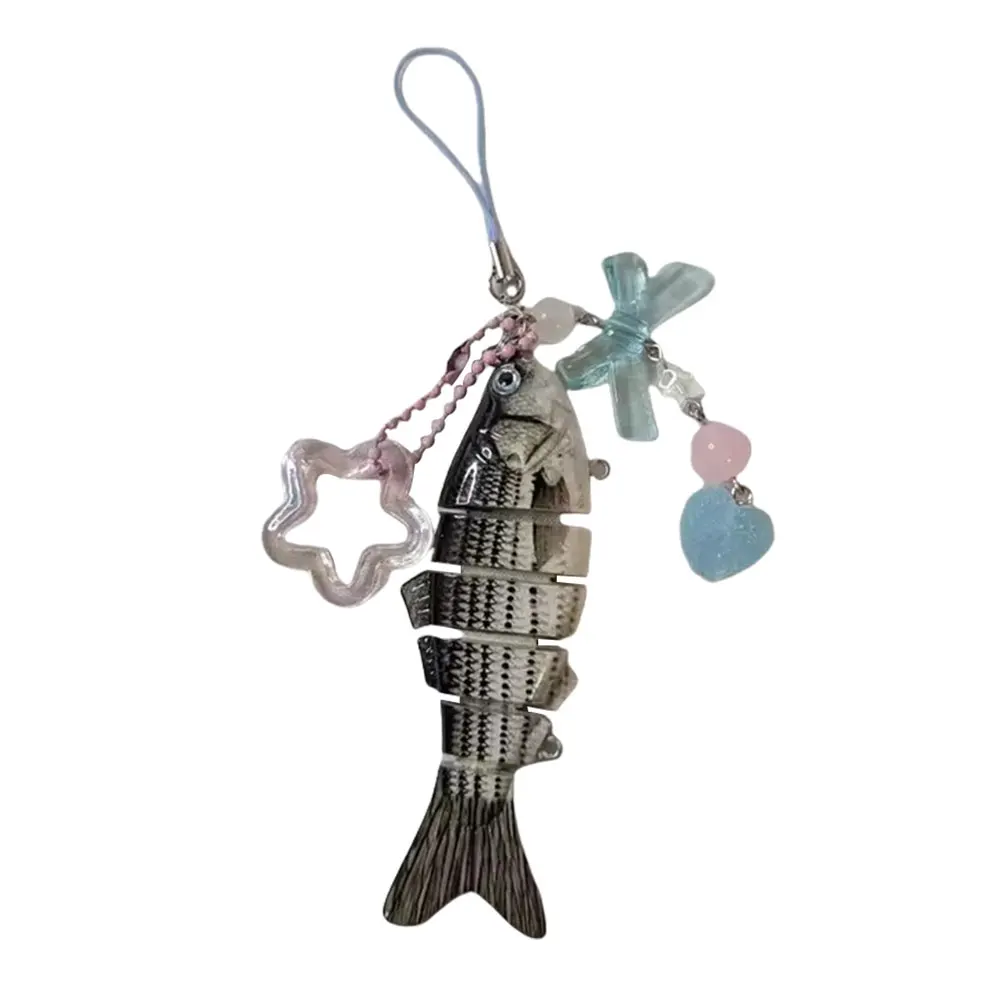 Fish Keychain Acrylic Lovely Jewelry Fish Star Keychain Lanyard Gift for Anglers