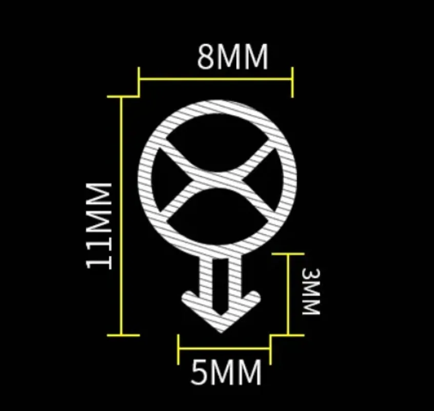 10-metrowa taśma uszczelniająca z gumy silikonowej typu O do stalowych drzwi/okiennych, wiatroszczelna izolacja przeciw zamarzaniu