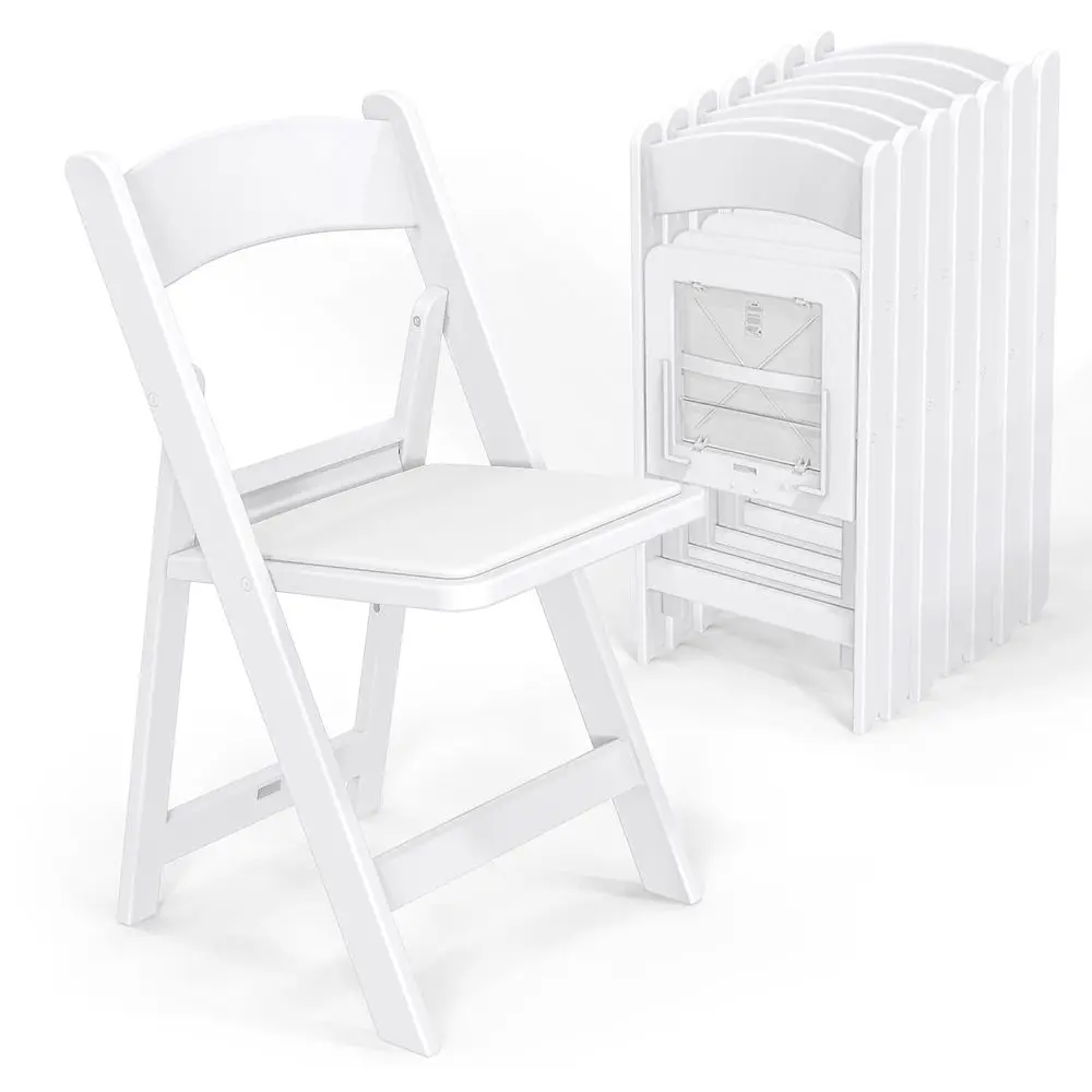 

Resin Folding Chairs with Cushion, Foldable Plastic Chair with Comfortable Padded Seats, Perfect for Event Party Indoor Outdoor