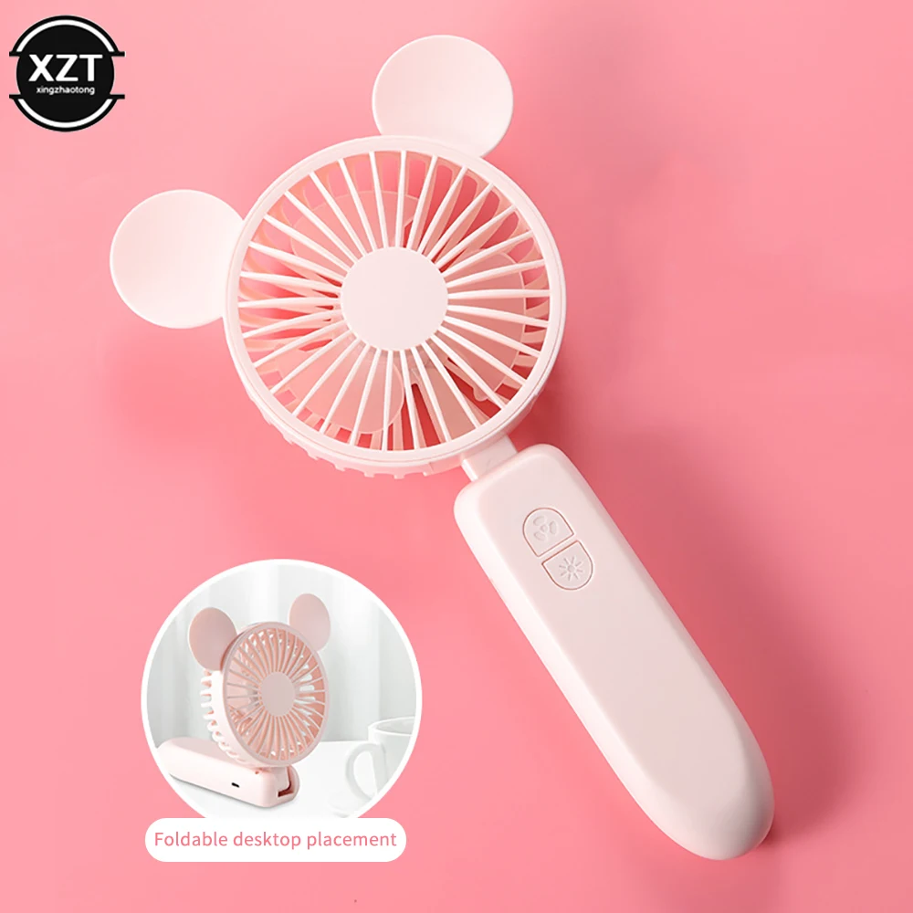 800mAh Summer Portable Mini Handheld Fan Foldable Desktop Cooler USB Rechargeable Quiet Cooling Fan with Selfie Fill Light