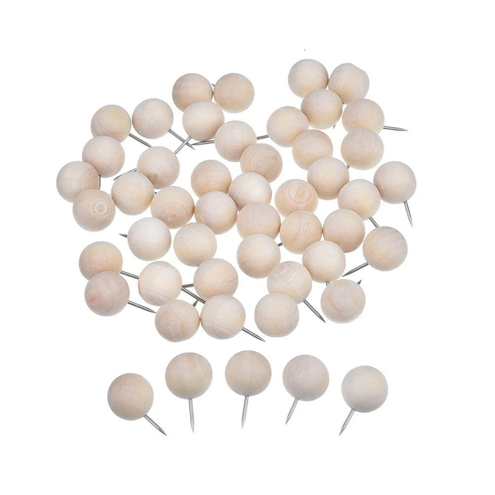 200 قطعة دبابيس خشبية لخريطة لوحة الفلين Pinning صور Thumbtack عرض الفن الحرفية الديكور استوديو المعرض المسامير