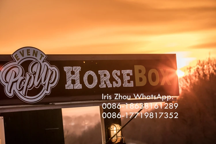 Customized as photo vintage fast street vending carts, mobile horse box food trailer