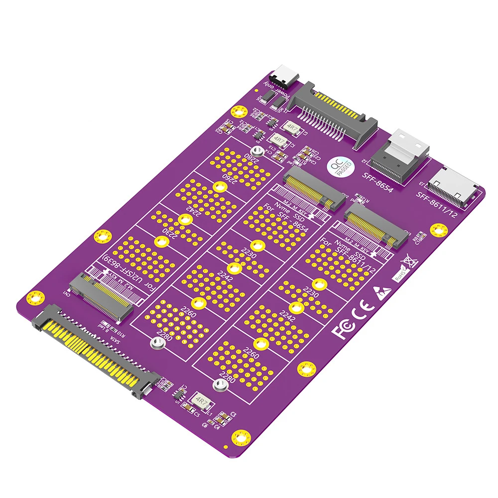 JavicTech  Mustpoint 3 in 1 Combo M.2(NGFF) NVMe SSD to SFF-8611/8612/ 8654/and U.2(SFF-8639) Adapter.