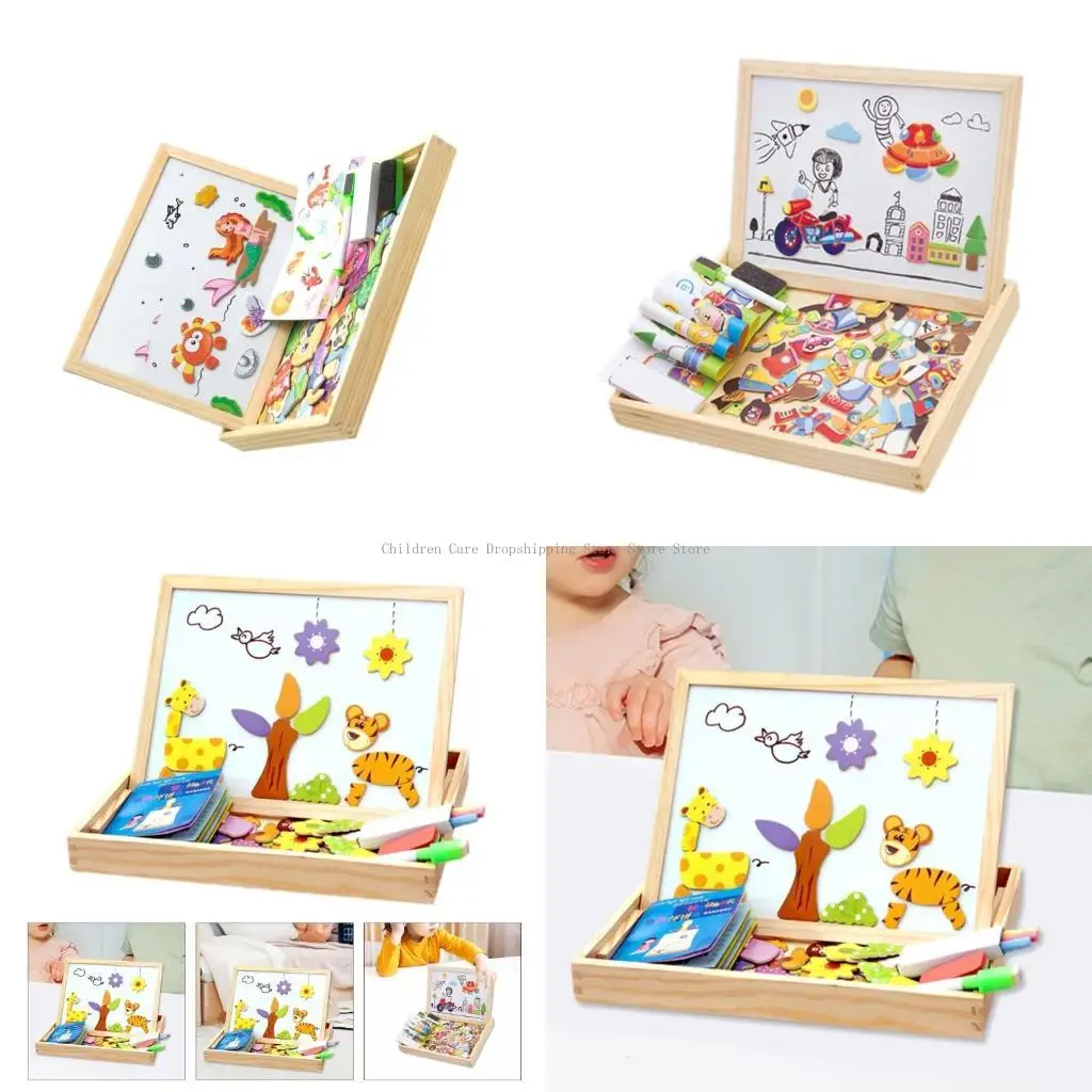 3D ปริศนาไม้รูปร่างปริศนาของเล่นเด็กการ์ตูนเกมกระดานปริศนาการเรียนรู้ของเล่น