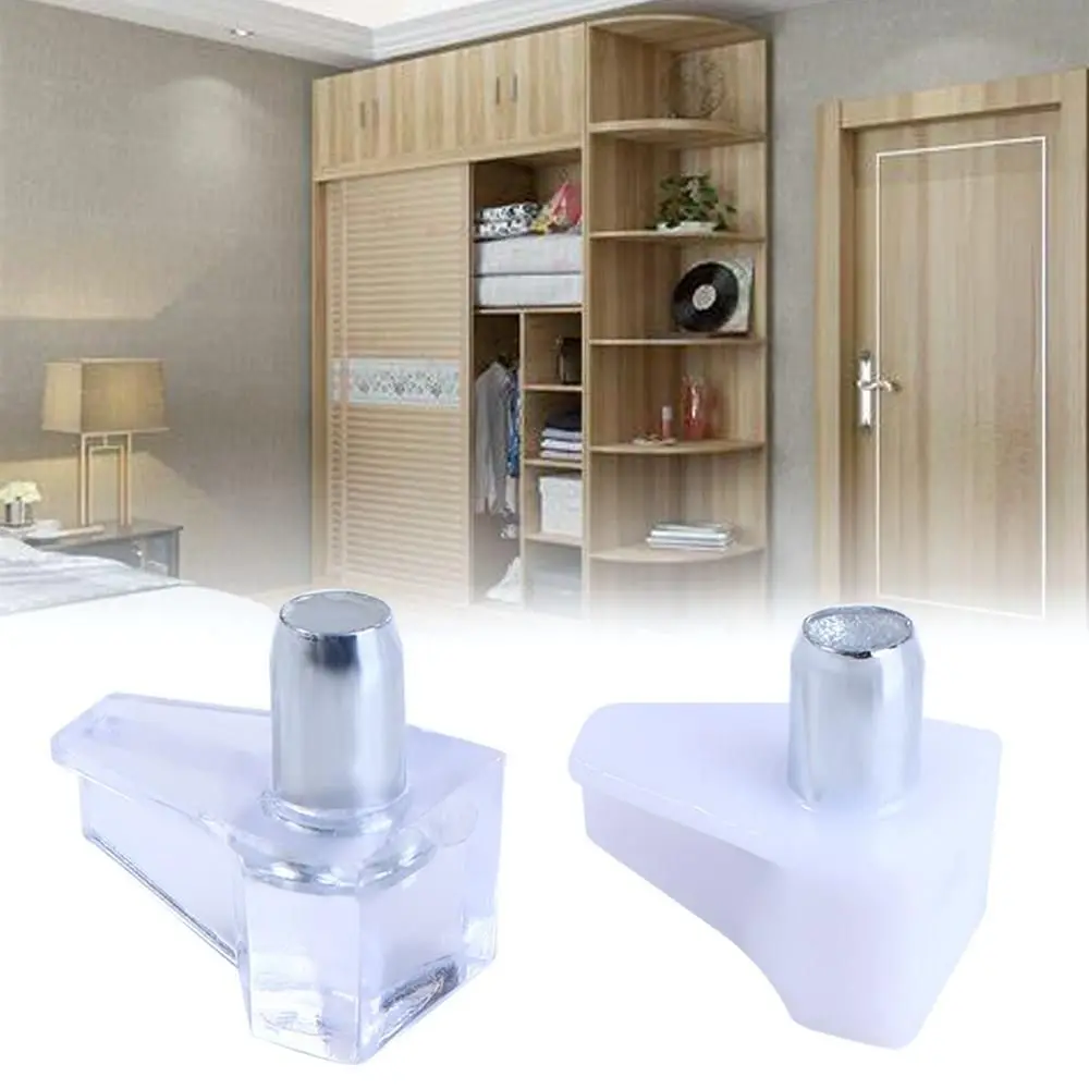 Plastic Shelves Support With Metal Pin Fixed Cabinet Cupboard Shelf Holder Hardware Accessories Shelf Studs Pegs Bracket