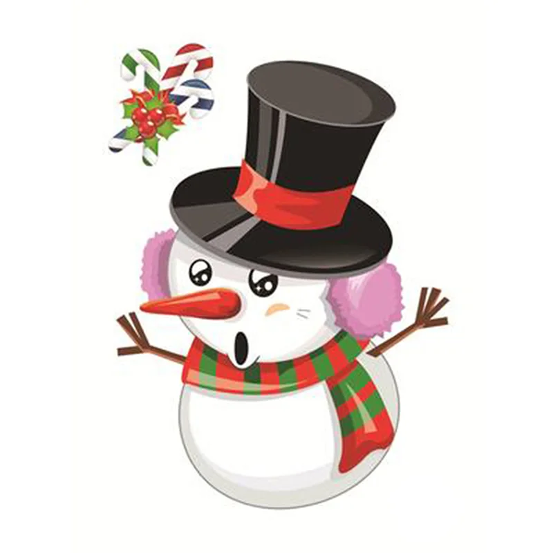 Natal Janela Vidro e Geladeira adesivos, Adesivo removível, Santa, boneco de neve, Decorações Home, Ano Novo Applique