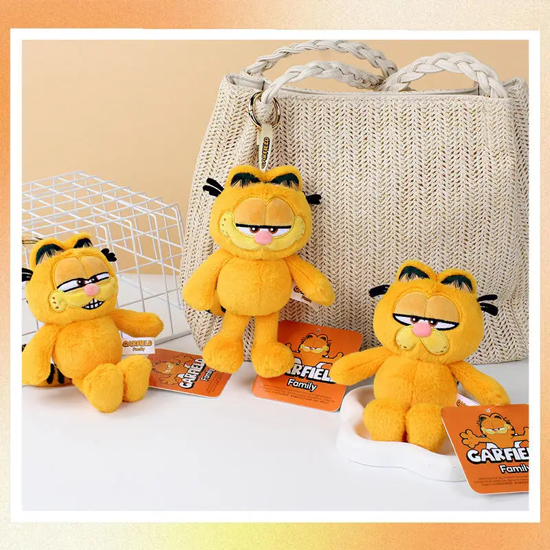 Kawaii Anime Garfield Plüsch Spielzeug Schlüsselbund Kreative Cartoon Weiche Angefüllte Puppe Rucksack Anhänger Freund Geburtstag Geschenk Peripherie