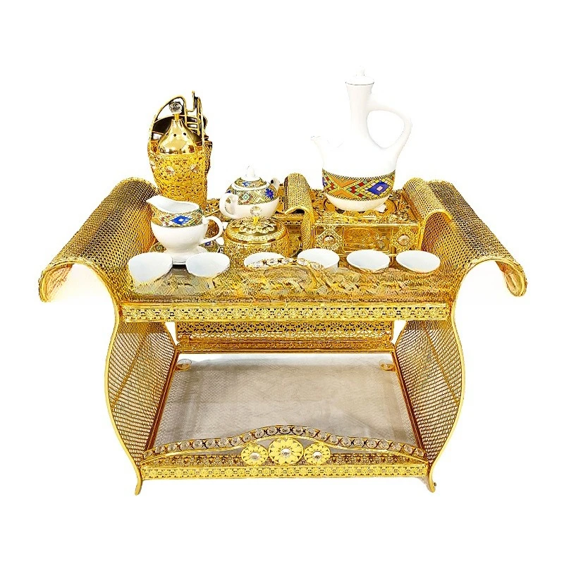 Rectangle ceramic surface coffee table Middle Eastern style living room coffee table ornament