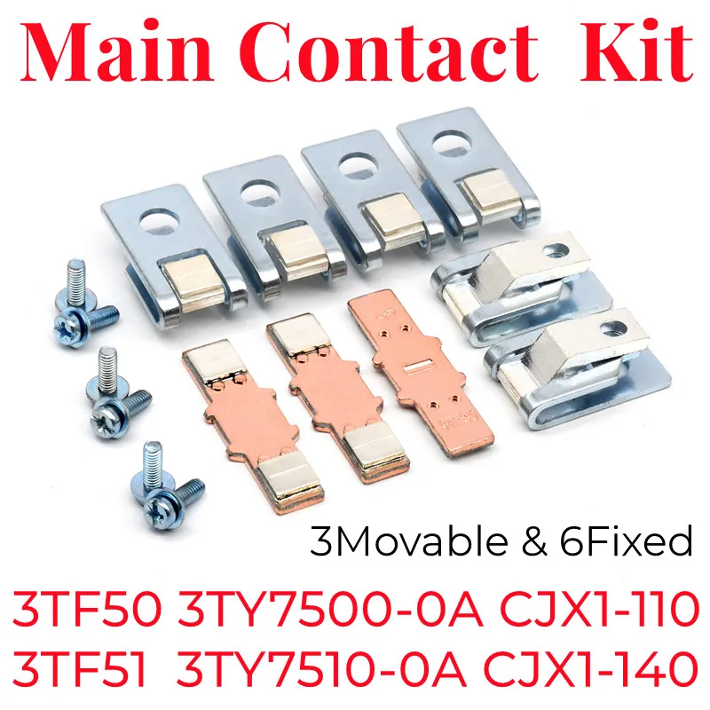 

Main Contact Kit 3TY7500-0A 0X for 3TF50 Contactor Accessories Replacement CJX1-110/22 Moving and Static Contacts Spare Parts