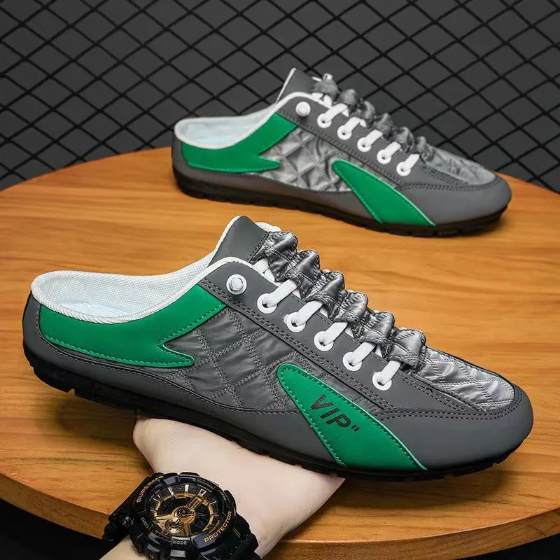 Half Slippers for Men Trendy Men's Flat Bottom Casual Shoes Soft Sole Support Shoes Men's Sneakers Zapatos De Hombre 2024 image 4