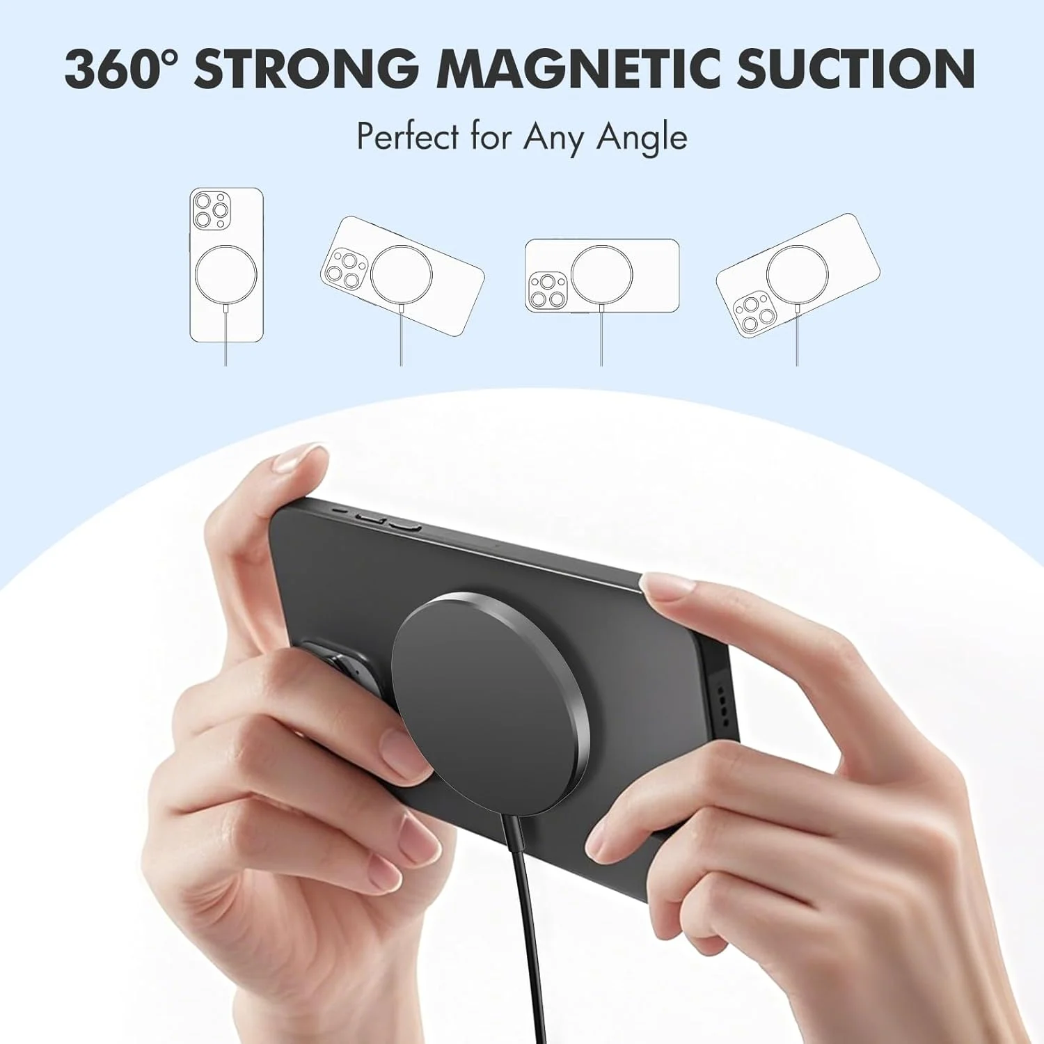 100W For Magsafe Wireless Charger Desk Phone Charge Pad For iPhone 16 15 14 13 12 Pro Max AirPods 4/3 Pro Fast Charging Station - náhled 6