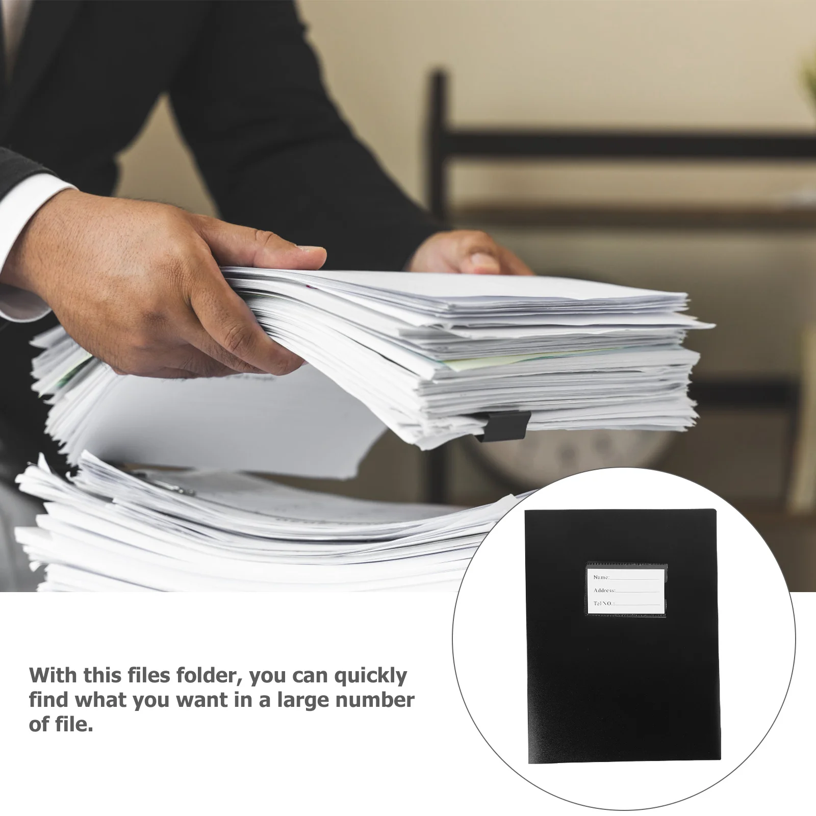 Cartella portadocumenti in plastica da 2 pezzi Cartella portadocumenti in materiale carta PP per organizer per forniture di archiviazione di file per ufficio, casa, ristorante
