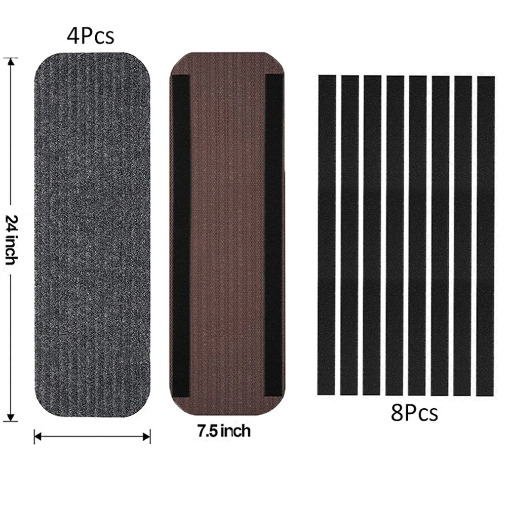 RV Entryway Camping Trips RV Step Rugs Non-slip Stair Mat Ribbed Texture Traps Dirt And Debris For Lippert Steps