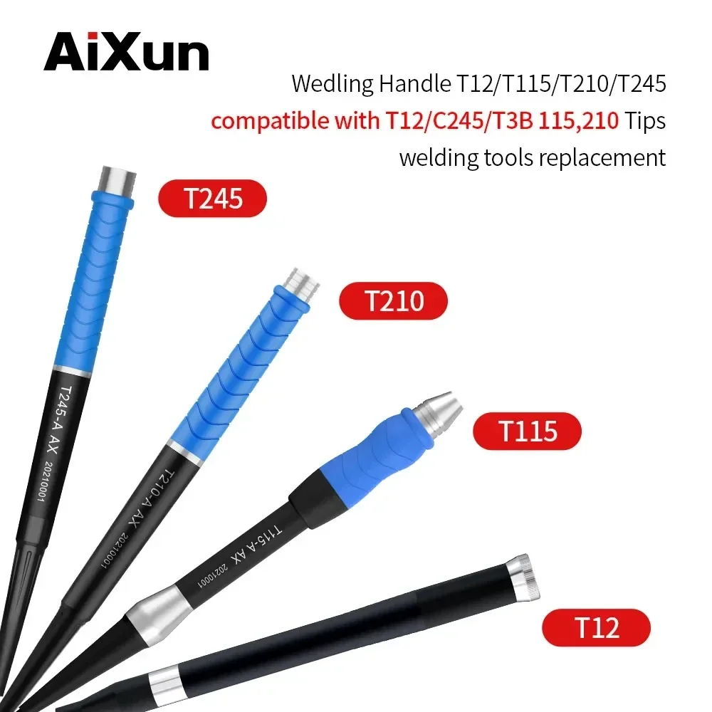 AiXun C210 C245 C115 punta di saldatura universale T12 maniglia della stazione per JBC T210 T245 T115 Dawn T26 T26D T3A T3B strumento punta di