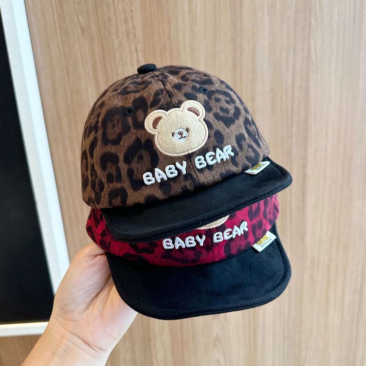 طباعة ليوبارد قبعة بيسبول للأطفال في الهواء الطلق ظلة أقنعة 6-36 شهر صبي فتاة لينة حافة قبعات البيسبول طفل الدب منقار البط قبعة #2