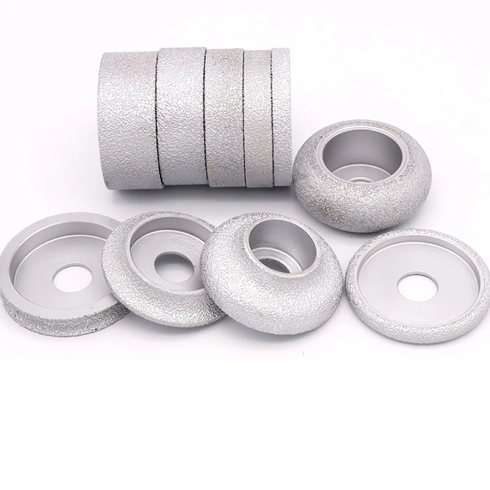 

1pc Dry Vacuum Brazed Diamond Round Polishing Wheel 20mm Bore Dia Ceramic Edging Wheel For Tile Quartz Marble Granite Stone