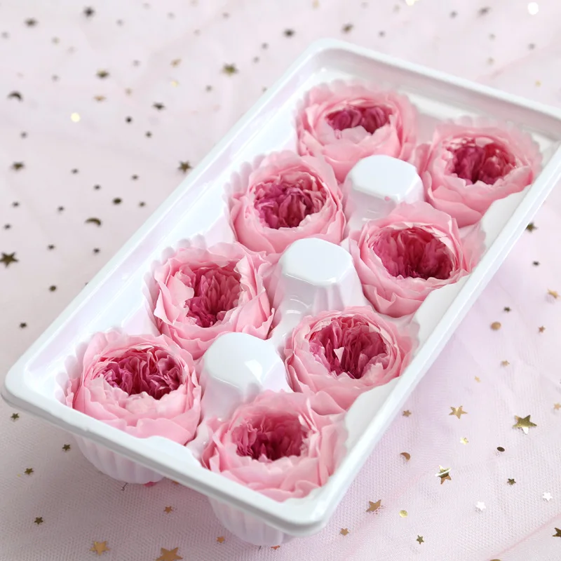 8 pz/scatola fiori eterni A grade Austin Roses 4-5cm fai da te san valentino festa della mamma regalo fiori di nozze decorazione decorazioni per la