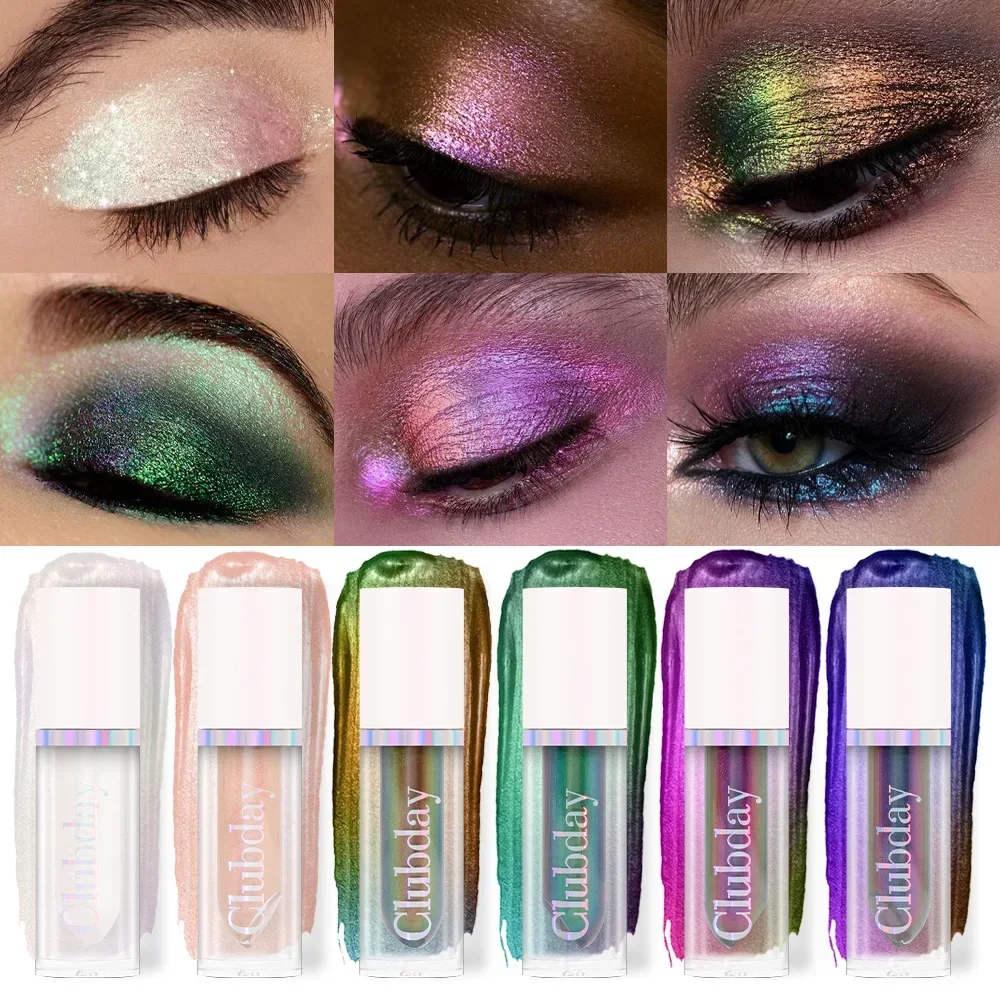 Heallor Chrome Shifting Pigments Chameleon Liquid Eyeshadow Shiny Long Lasting Multichrome High Eyeshadow Liquid Eye Makeup Art