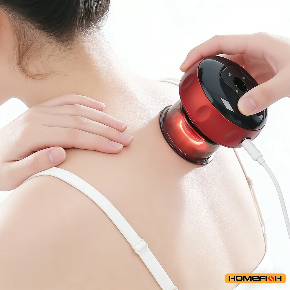 Plug In Corded 2 in 1 Heating and Gua Sha Cupping Tool Intelligent Vacuum Back Neck