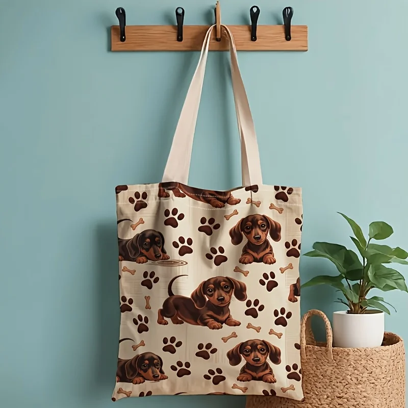 Just, Puppy Paw Print Tote Bag - Stationery Storage Bag, Gift Bag, Perfect for School, Outings, Travel, Holidays, Shopping, And