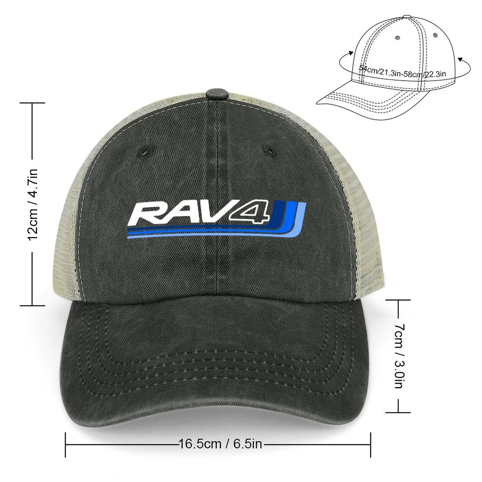 RAV4 Heritage Blues color Artwork Cowboy Hat Luxury Cap cute Trucker Hat New In Hat Mens Caps Women's