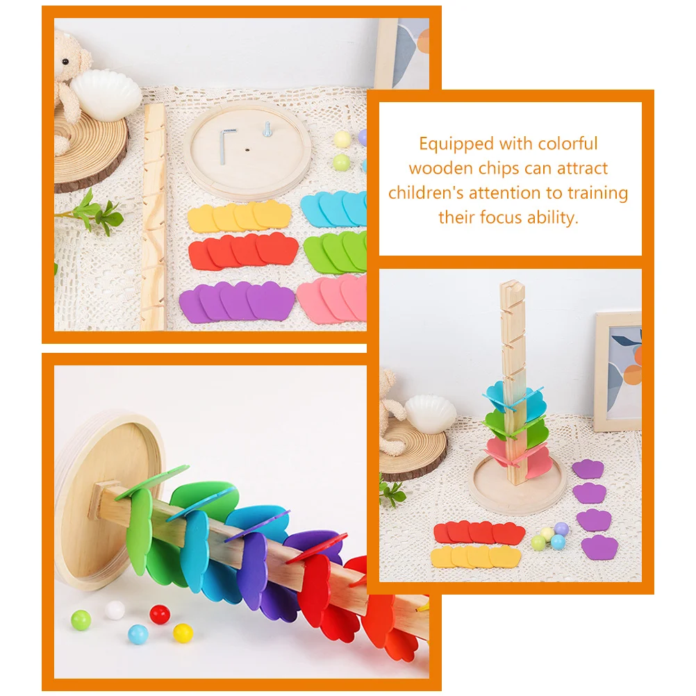 Leaves Wooden Toy Child Drop and Go Ball Ramp Rainbow Musical Tree Kit Marble Run