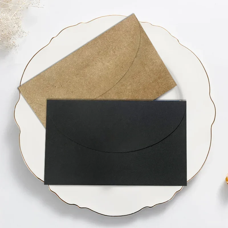 20pcs Paper Envelopes 10cm Super Mini Kraft Paper Envelopes Simple Solid Color Envelope Festival Gift Envelopes