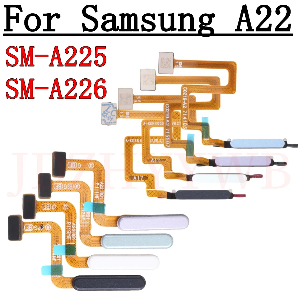 New Fingerprint Menu Recognition Sensor With Volume Button Power Switch On Off Button Flex Cables For Samsung A22 5G A225F A226B