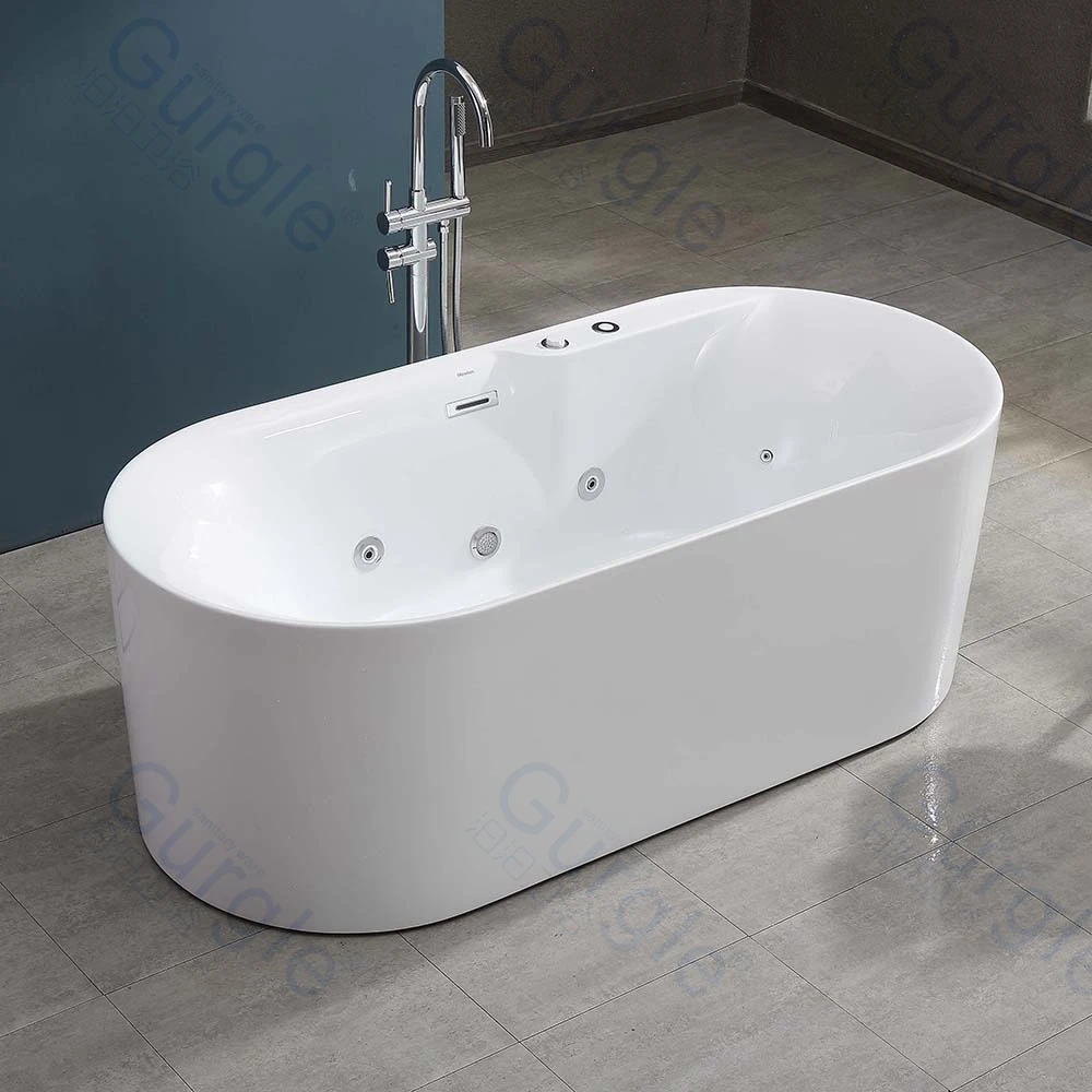 

New Arrivals Indoor White Modern Jacuzzier Tub Luxury Jet Bathtubs Freestanding SPA Massage Whirlpool Bathtub